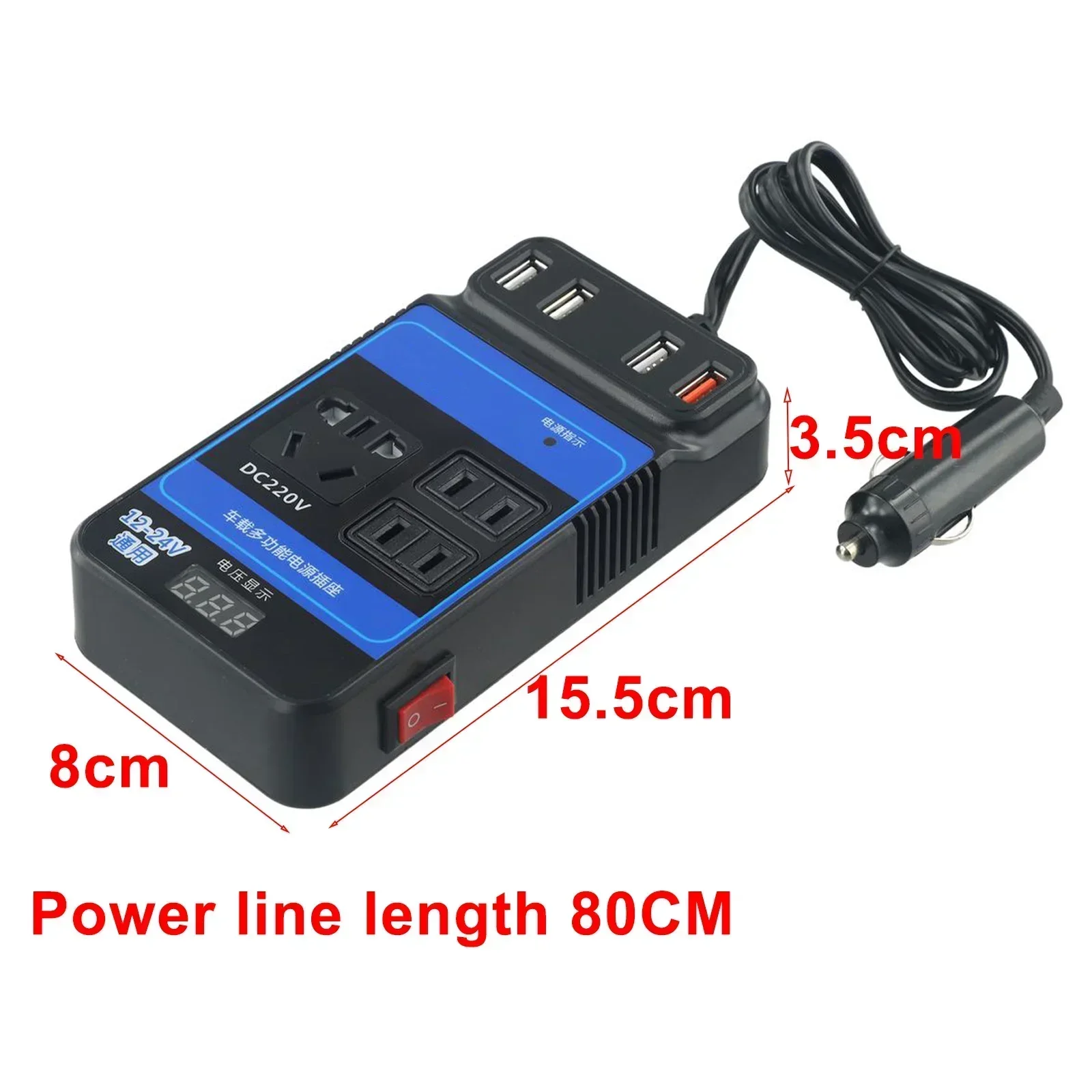 Car Power Inverter Converter Trip 4 USB DC AC Voltage Modified Convert Adapter Car Accessories DC 12V/24V To DC 110V 220V 150W