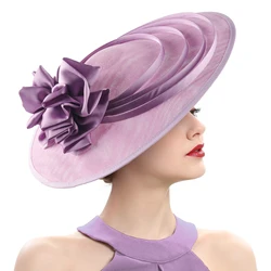 Red Large Flower Fascinator White Sinamay Church Hat Kentucky Derby Hat Wedding Luxury Headband Hat Cocktail Tea Party for Women