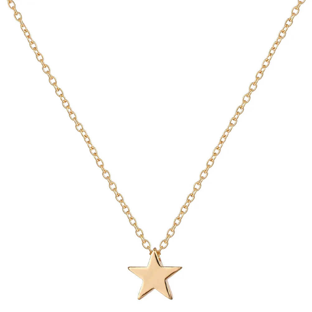

Золотое колье-звезда для женщин: элегантная тонкая цепочка с изящным кулоном, модное украшение для вечеринок и повседневной носки, креативная идея для подарка