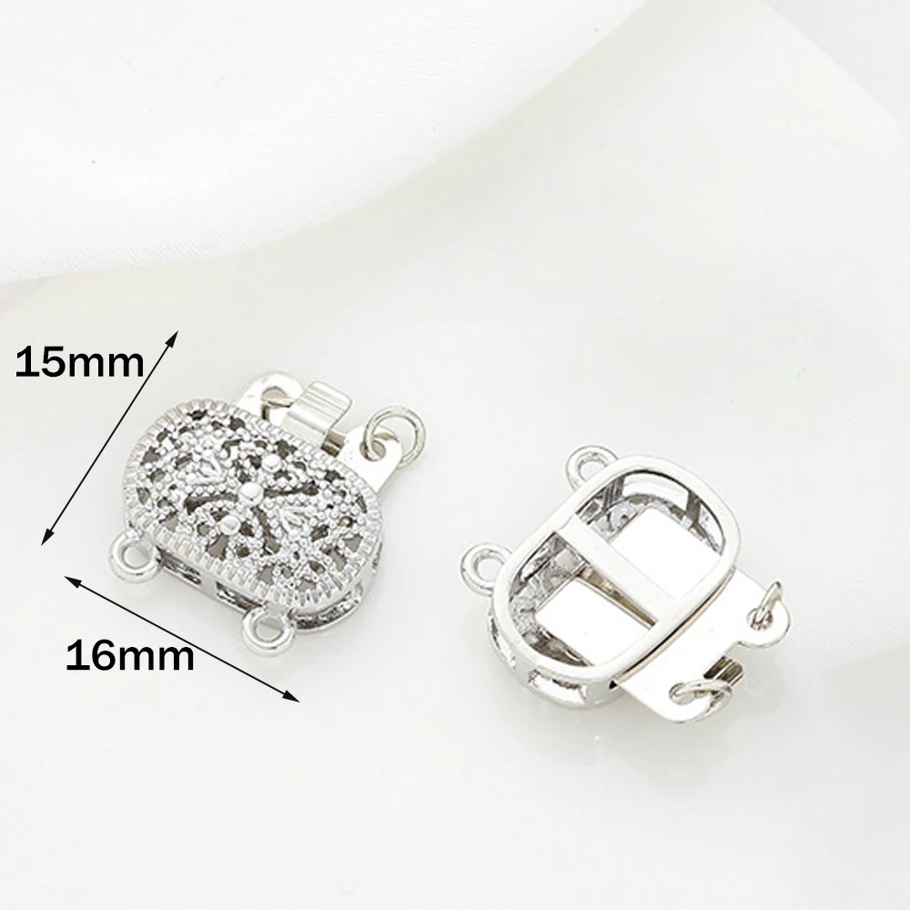 2 Sets 14K Gold Plated Brass Layered Necklace Filigree Clasps Multiple Box Closures Converter for Women Jewelry Bracelet Making