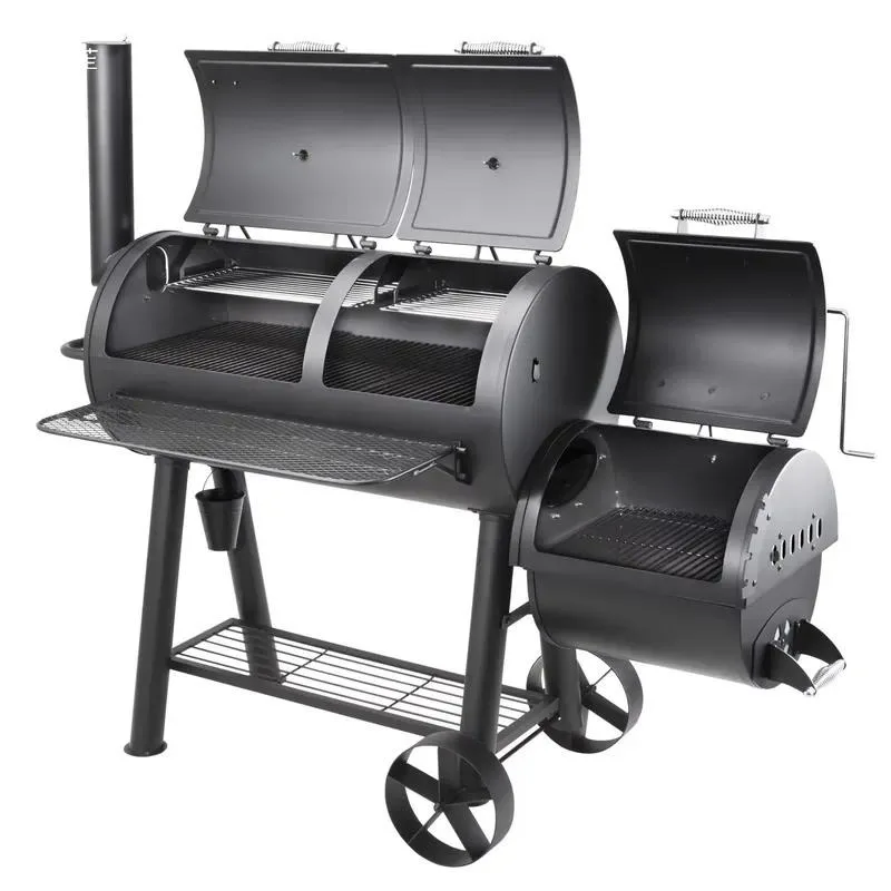 Heavy Duty Steel Folding Offset Smoked Grill Modern Design Outdoor Camping Backyard Cooking