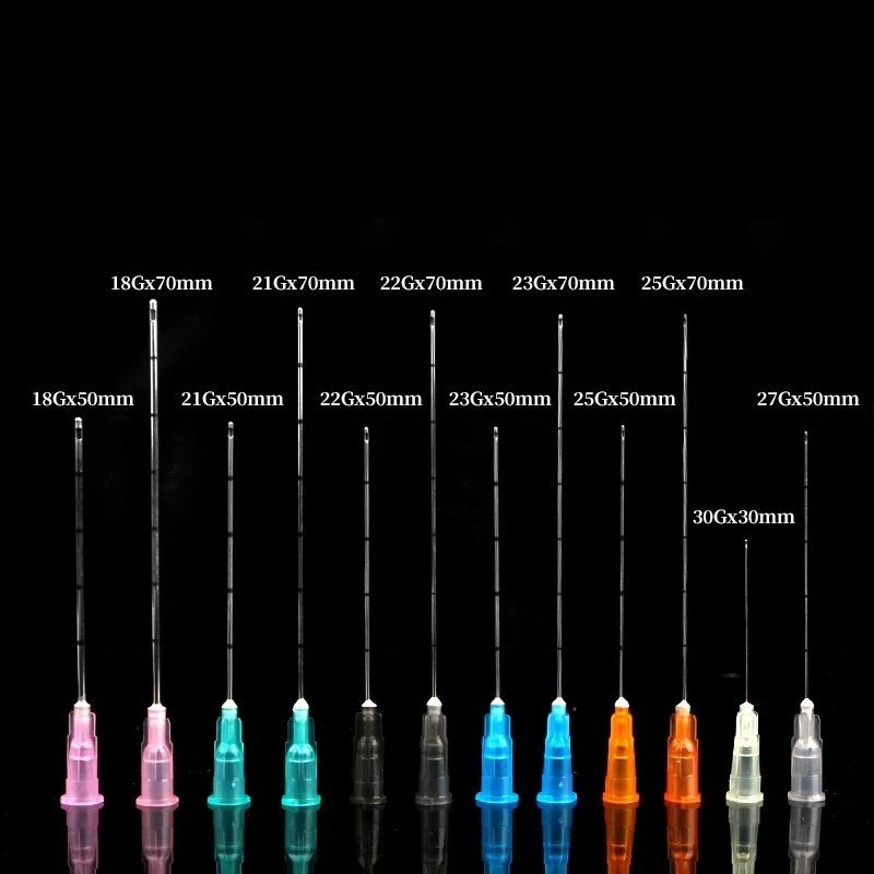 50/100 шт. одноразовая канюля для инъекций с тонкими тупыми головками 14 г 90 мм 18 г Мочевая Кислота наполнение для лица носовая микро-тупая головка канюля