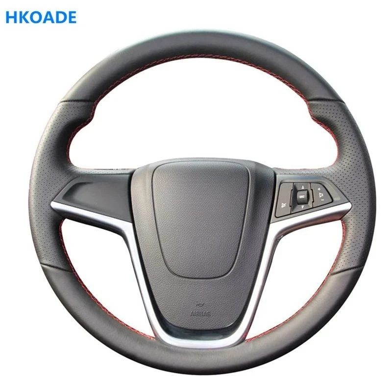 DIY Black Hige Soft Artificial Leather Car Steering Wheel Cover for Opel Insignia 2008-2013 Astra (J) Cascada Mokka 2012-2019