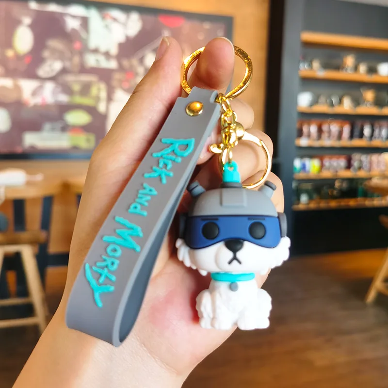 Rick and Morti Dolls Keychains Cartoon Anime Figures Keyrings Fashion Cute Car Bags Pendant Key Holders Kids Birthday Gift 2023