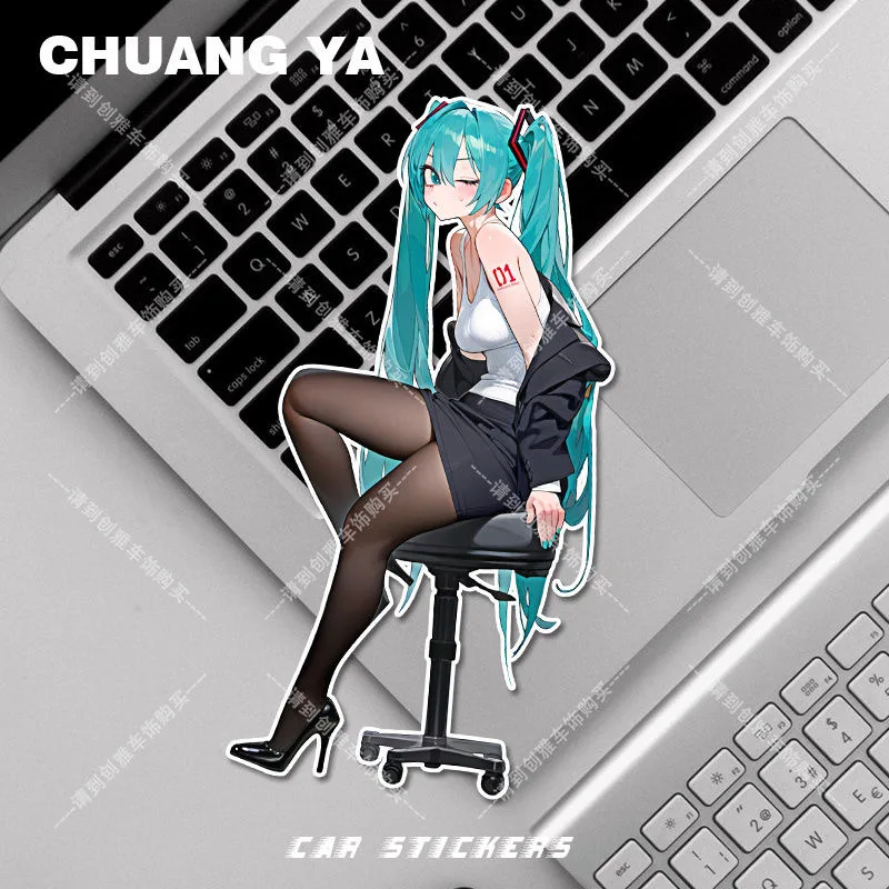 ミク初音ミクアニメアニメーション車のステッカーパーソナライズされた漫画の装飾ステッカー傷ブロック防水ステッカー