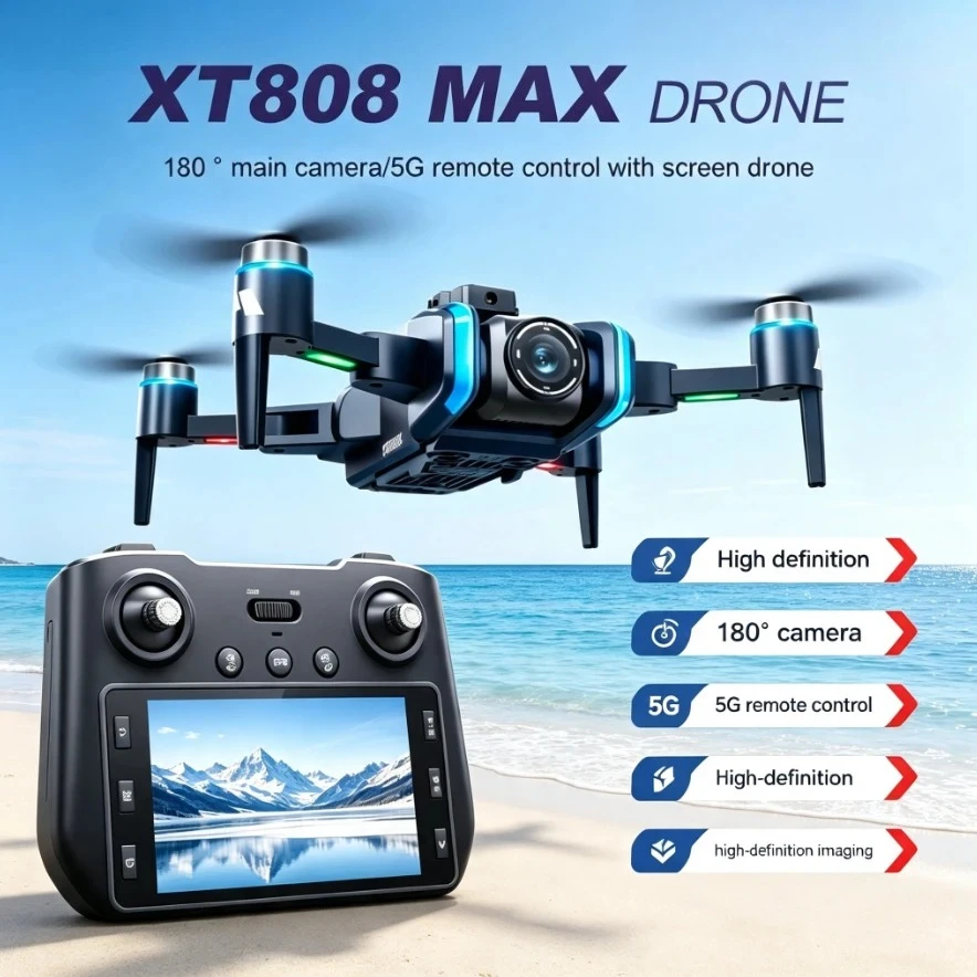 Original XT808 GPS Foldable RC Quadcopter 8K HD Brushless Motor Optical Flow Positioning Professional Aerial Photography Drone