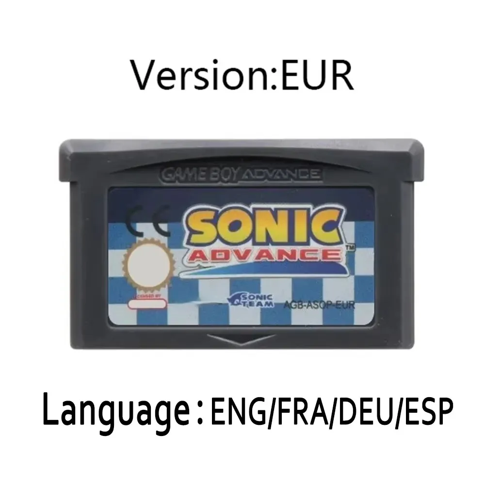 سونيك 32 بت بطاقة الألعاب GBA لعبة لعبة فيديو خرطوشة وحدة التحكم بطاقة سونيك أدفانس 1/2/3 القنفذ EUR/الولايات المتحدة الأمريكية Ver لمحبي الهدايا #4