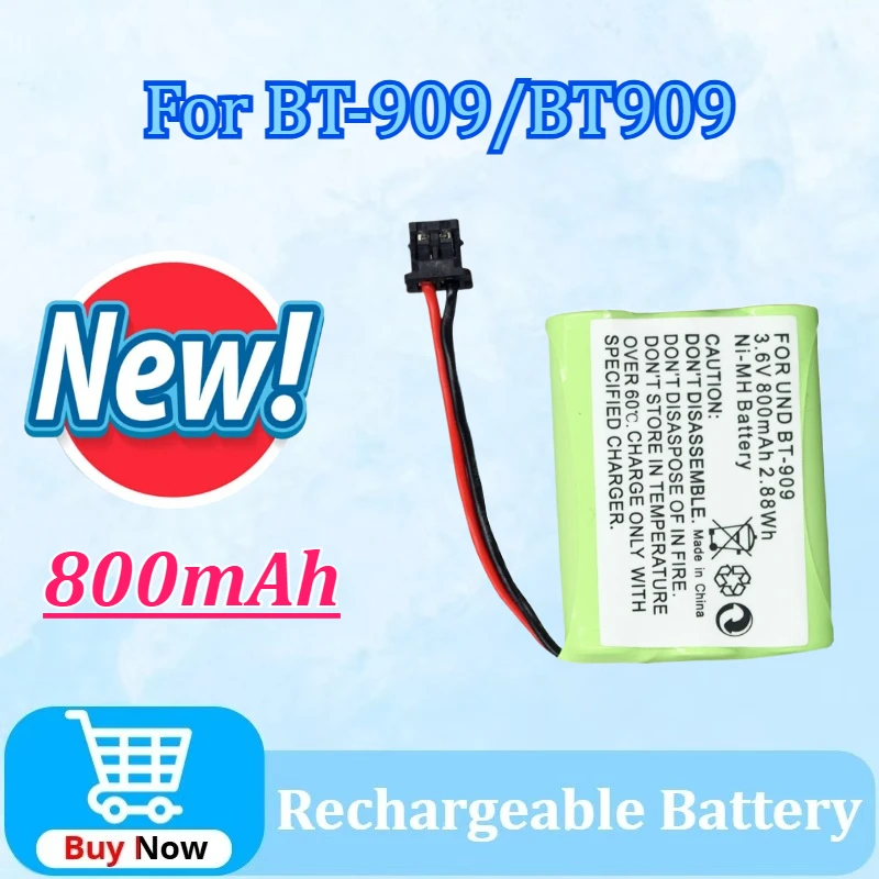 

Upgraded Rechargeable Cordless Phone Battery for Uniden BT-909 BT909 3 * AAA Ni-mh 800mAh 3.6V Rechargeable Batteries