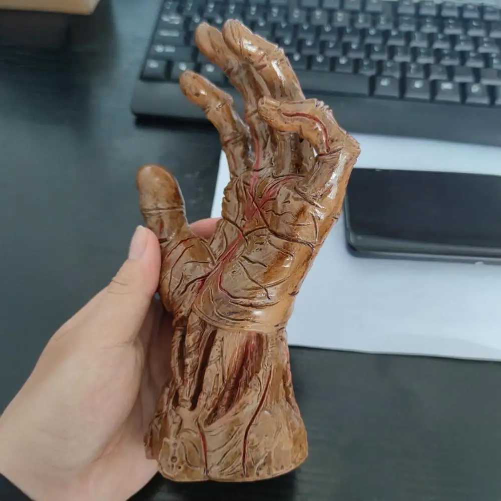 

Resin Hand Sculpture Resin Hand Statue Zombie Hand Sculpture for Halloween Decor Spooky Resin Demon Palm Figurine Haunted Office