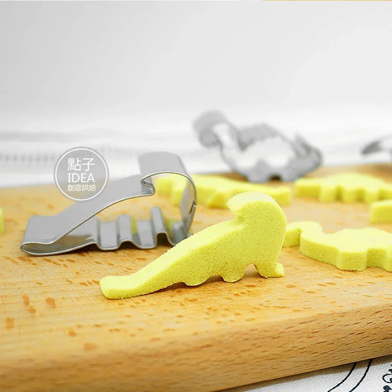 6Pcs Hot Stainless Steel Dinosaur Animal Baking Biscuit Cookie Cutter Cake Mold  Utensils