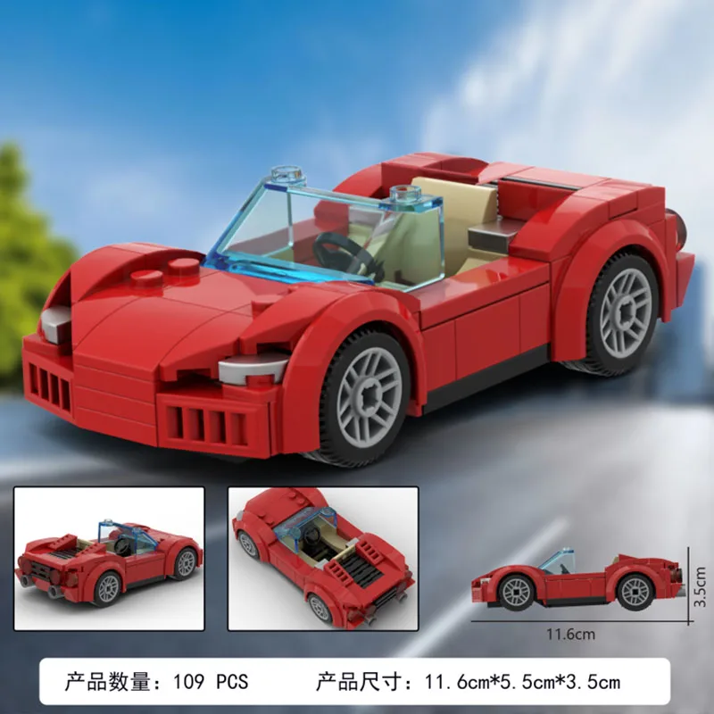 

Building Block MOC Toy Cars Sports Cars Racing Cars Boys Tech Car Toy Vehicle Model Gift 109pcs Small Particle Assembly Educatio