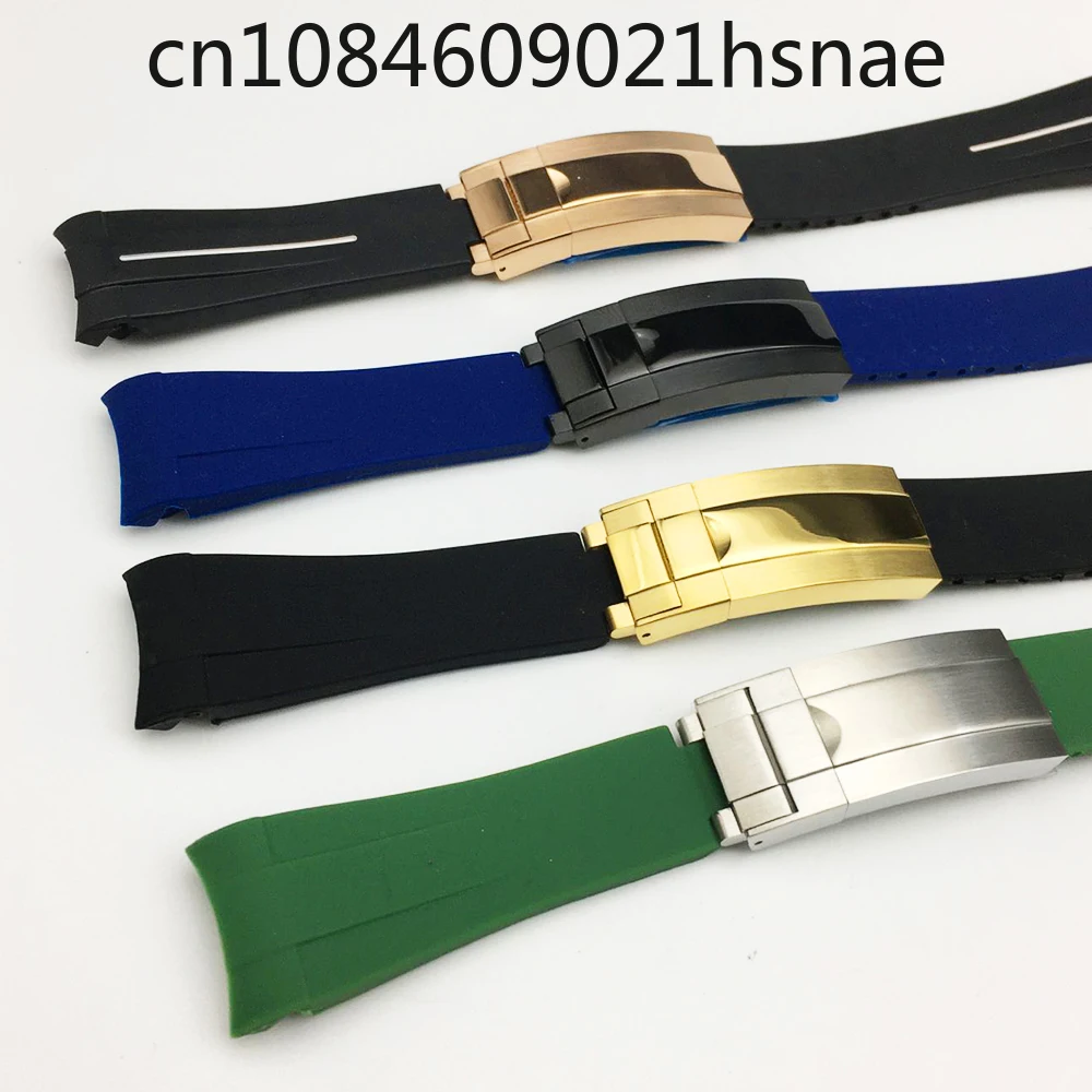 Watch Accessories SUB 20MM Rubber Strap Elbow Folding Clasp Suitable for Men's Machinery