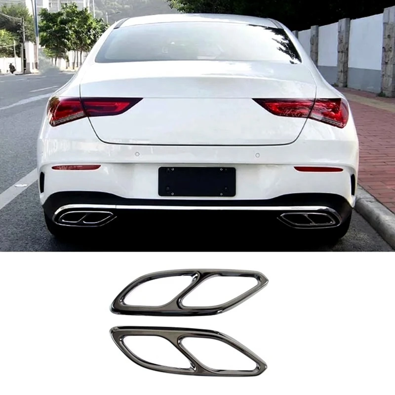 For Mercedes Benz CLA Class C118 W118 2020-2023 Car Tail Muffler Exhaust Pipe Cover Trim Exterior Accessories