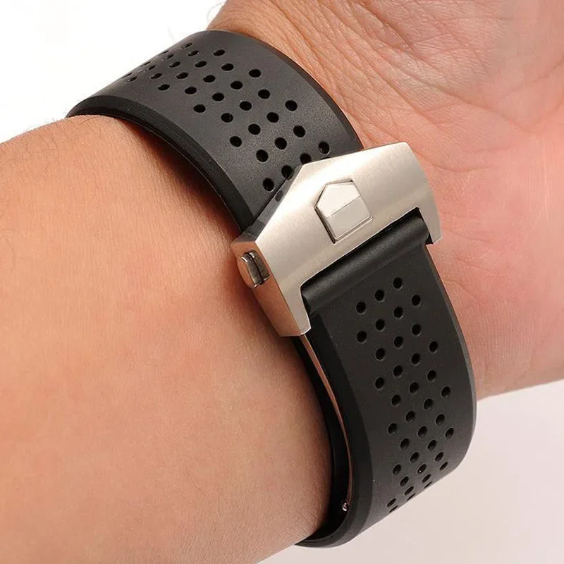 سوار ساعة ل تاغ هوير جراند كاريرا AQUARACER لينة سوار معصم من السيليكون 22 مللي متر 24 مللي متر الرجال Watc حزام ساعة مطاطية الفرقة سلسلة