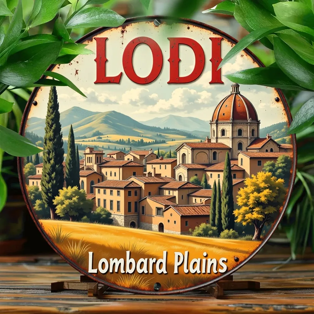 Vintage Aluminum Wall Sign, Retro Round Weatherproof Plaque for Cafe Bar Home Garden Decor