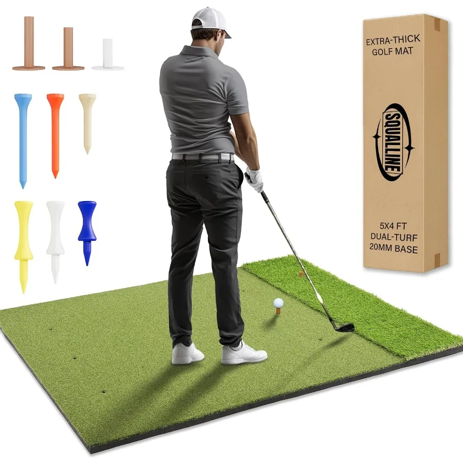 حصيرة ممارسة الجولف الفاخرة مقاس 6 × 4 أقدام كبيرة جدًا وسميكة للغاية للاستخدام الداخلي والخارجي أو مع شبكة محاكاة متينة عالية الجودة