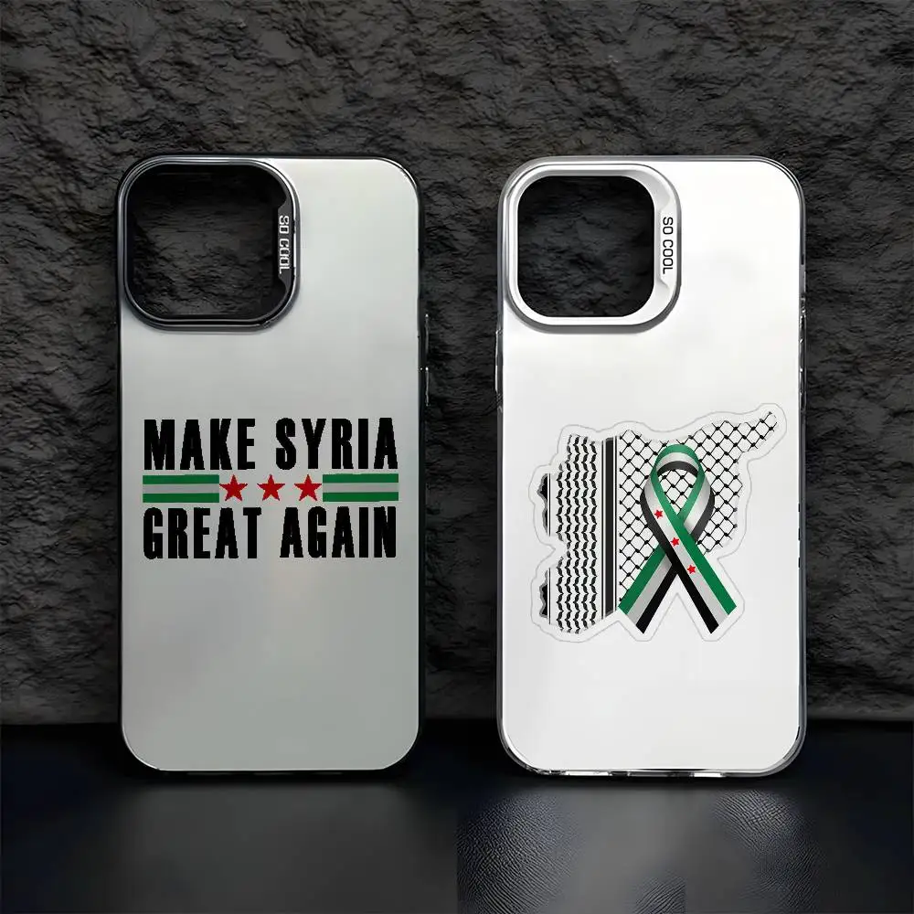 Casing Ponsel Baru Motif Peta Bendera Suriah Untuk iPhone 17 16 15 14 13 12 11 Pro Max Air Multiwarna Matte Metalik Aurora Funda