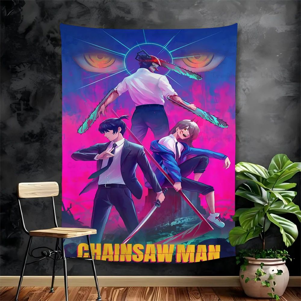 

Anime Chainsaw Man Cartoon Tapestry Bohemian Wall Tapestries Mandala Wall Hanging Sheets