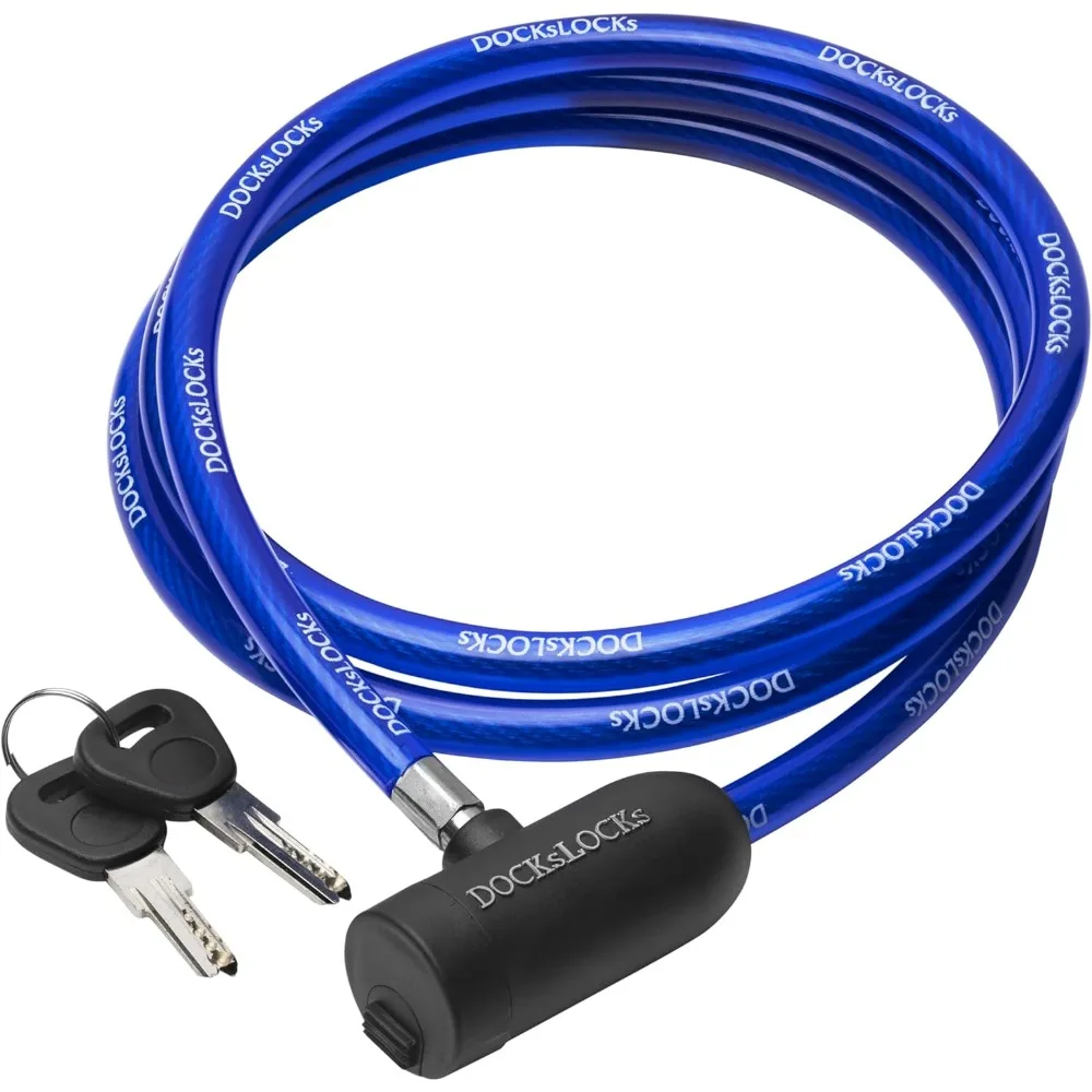 

Weatherproof Security Cable Lock with Keys (5ft to 25ft Lengths) Anti-Theft for Kayak, Bike, Paddleboard, Scooter, Equipment, Bicycle