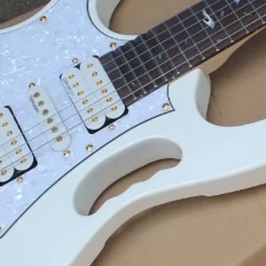 Electric guitar with hardware gold, left Handed, Tree of Life Inlays, 21-24 Trautes, White, Superior Quality, Wholesale, New, 01V Main Sales Cannhoto Guitar - №2