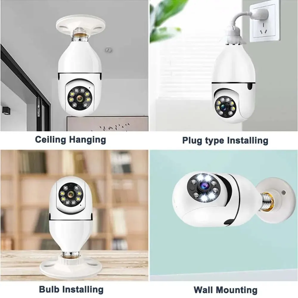 Tuya 3MP/5MP 5G Duel Band Bulb Camera WiFi Two Way Voice AI Human Detection Night Vision E27 Camera Zoom Surveillance Cam Yiiot