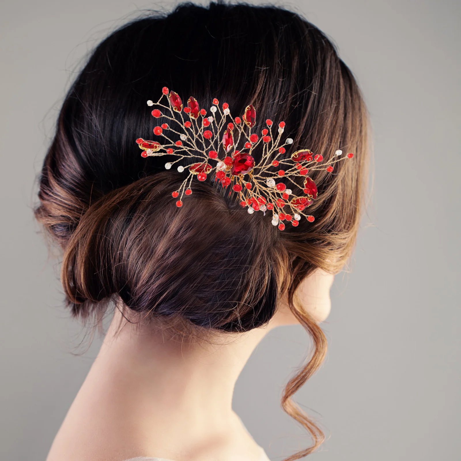 

Chic Rhinestone Elegant Wedding Headpiece Lightweight Female Insert Decorative Ornament For Party Bridal Accessories Head Comb