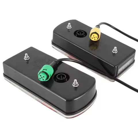 2 Pieces 12V LED Car Truck Trailer Tail Light Rear Stop Brake Light Turn Signal Lamp Wiring Harness 35cm 5 Core Caravan Lorry RV