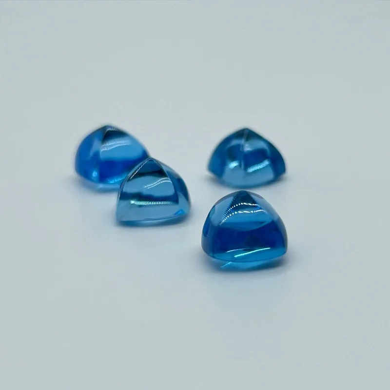 Wholesale 10x10mm Natural Swiss Blue Topaz Cabochon Sugar-Loaf Shape AAA Quality VS Loose GemstonesFor Jewelry