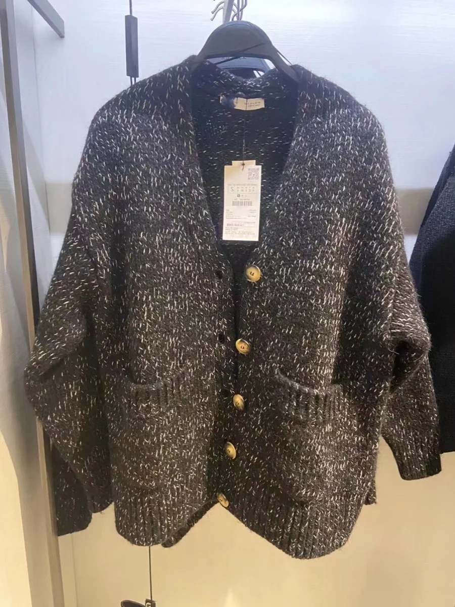 

Ladies' Lazy Sle Loose Knitted Sweater Cardigan Autumn New Arrival with kets Vintage Commute Sle Long Sve Button up