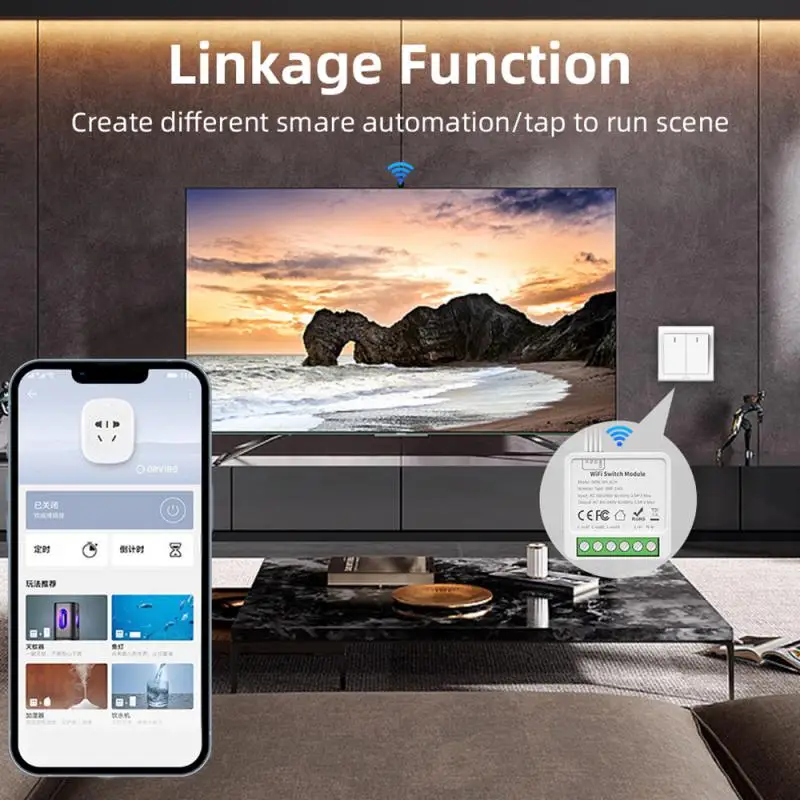 WiFi Tuya 1/2/3/4 Gang Smart Switch 2 Way Control Automation Module Smart Life Voice Control With Alexa Google Home Yandex Alice