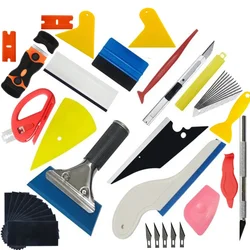 New Car Vinyl Tint Film Installation Tool Kit Rubber Scraper Magnetic Holder Wrapping Sticker Carving Knife with Spare Blades