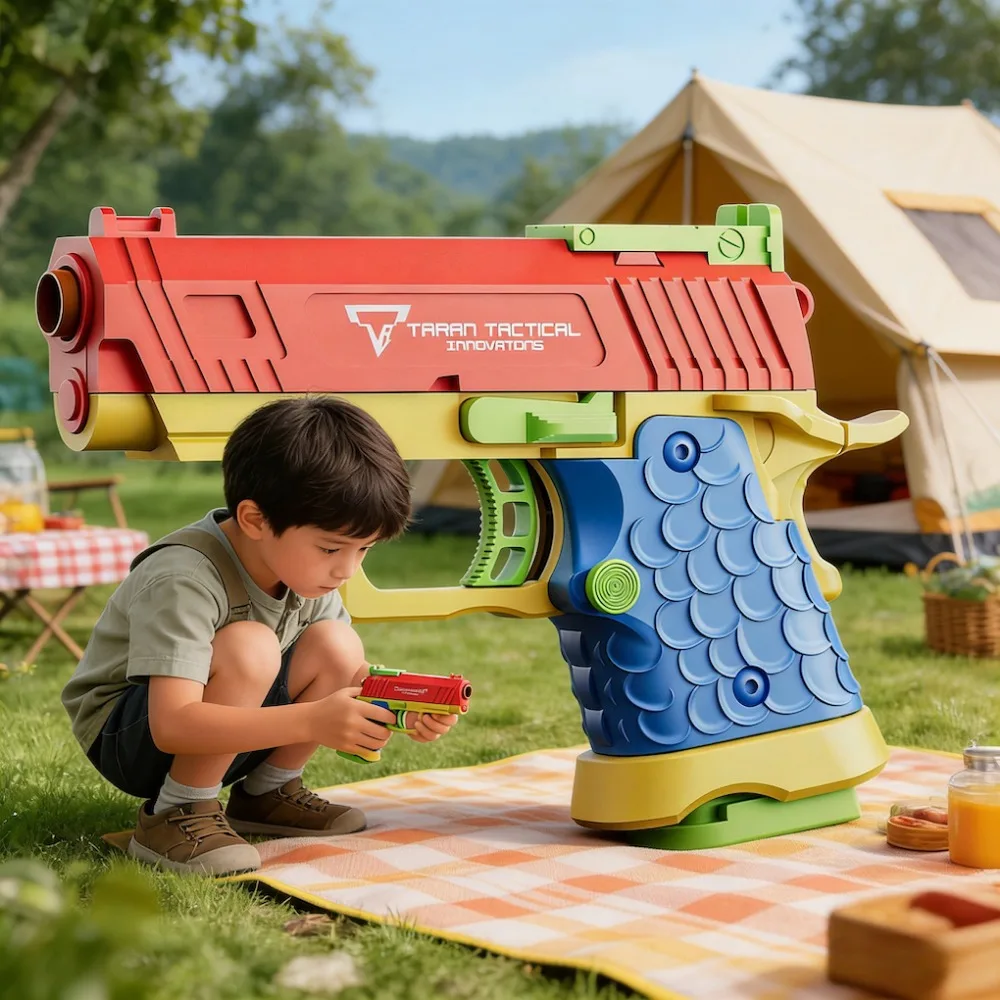 Pistola de Juguete G17/2011 con Sistema de Expulsión de Cartuchos, Disparo Continuo, Airsoft, Blowback, Balas Blandas, para Niños, Regalo de Cumpleaños