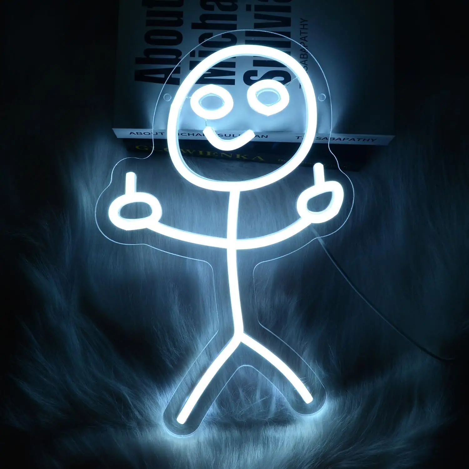 Funny Middle Finger Stickman Neon Sign Works Great as Decor for Bedrooms Man Caves Bars Game Rooms and Casual Party Areas