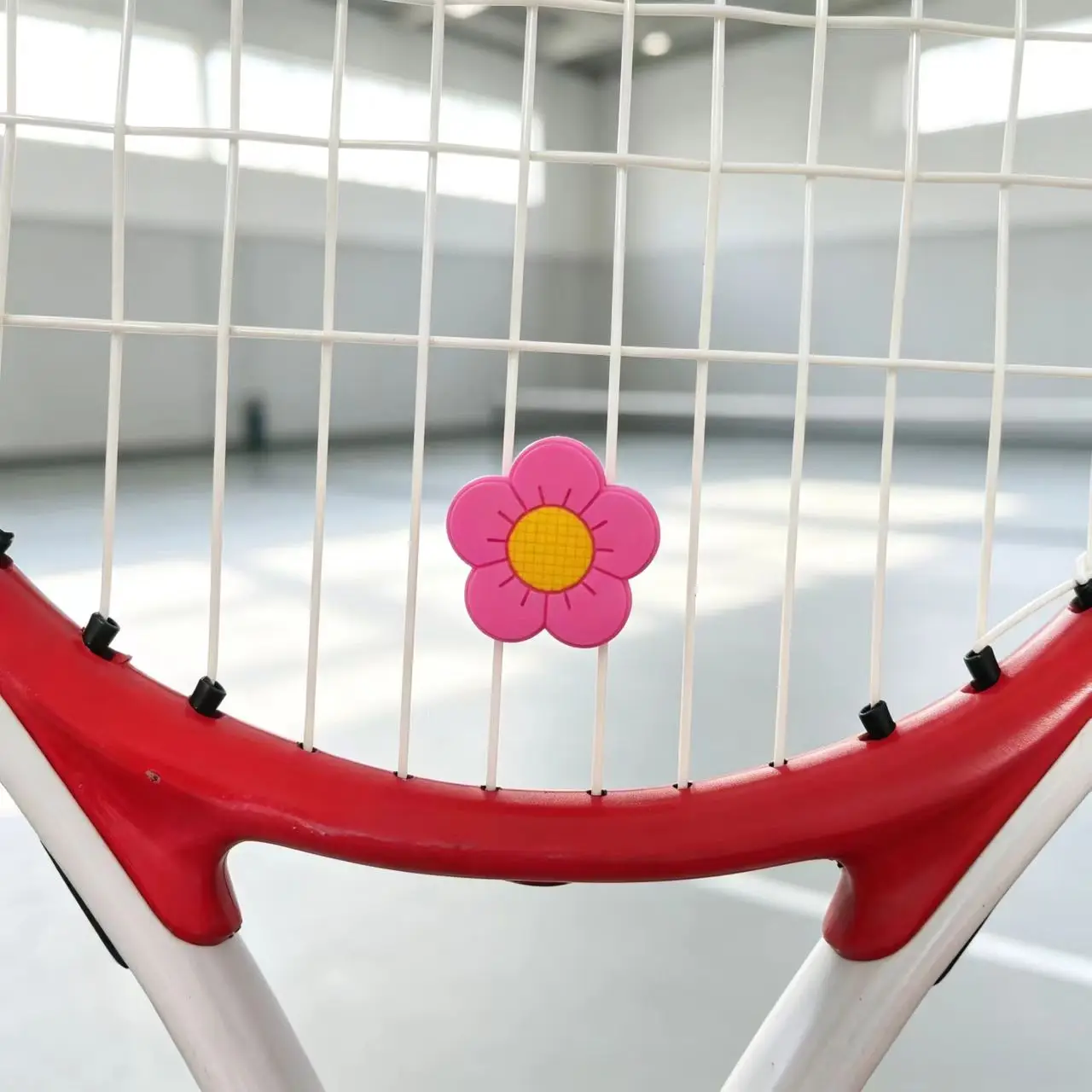 Flower Tennis Vibration Dampener, Cute Silicone Racket String Damper Colorful Tennis Accessories view 4