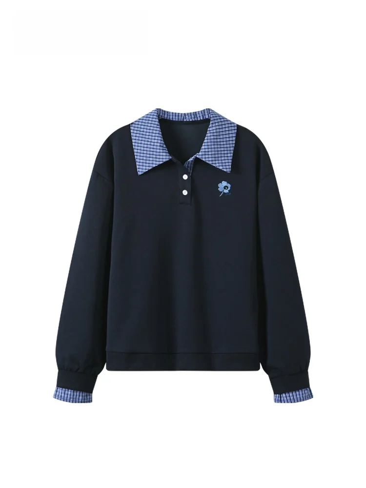 

Женская толстовка большого размера с длинным рукавом, весенняя, утягивающая, в стиле колор-блок, для школы, из смесового хлопка и полиэстера, для осени