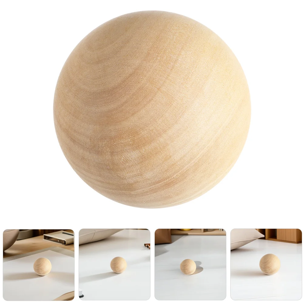

2Pcs 7Cm Solid Wood Craft Spheres Natural Round Beads Unfinished Smooth Surface for DIY Ornament Making Creative Decor