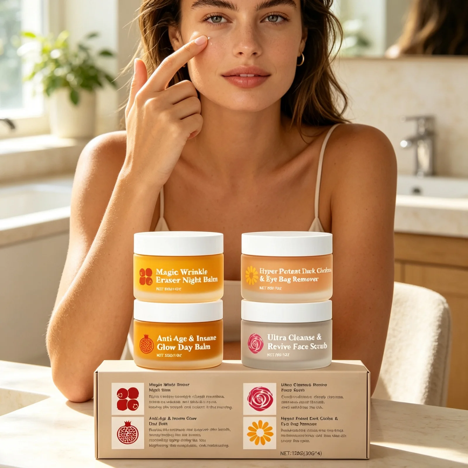 Anti-Aging Multi-function Day Night Set Firming Brightening Skin Reduce Fine Lines Dark Circles Fade Wrinkles Face Skincare Kit