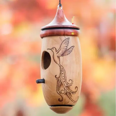 Wooden Hummingbird House Wild Bird For Outdoor Hanging Feeder For Outdoor Garden Yard Decoration Swallow Sparrow Nesting