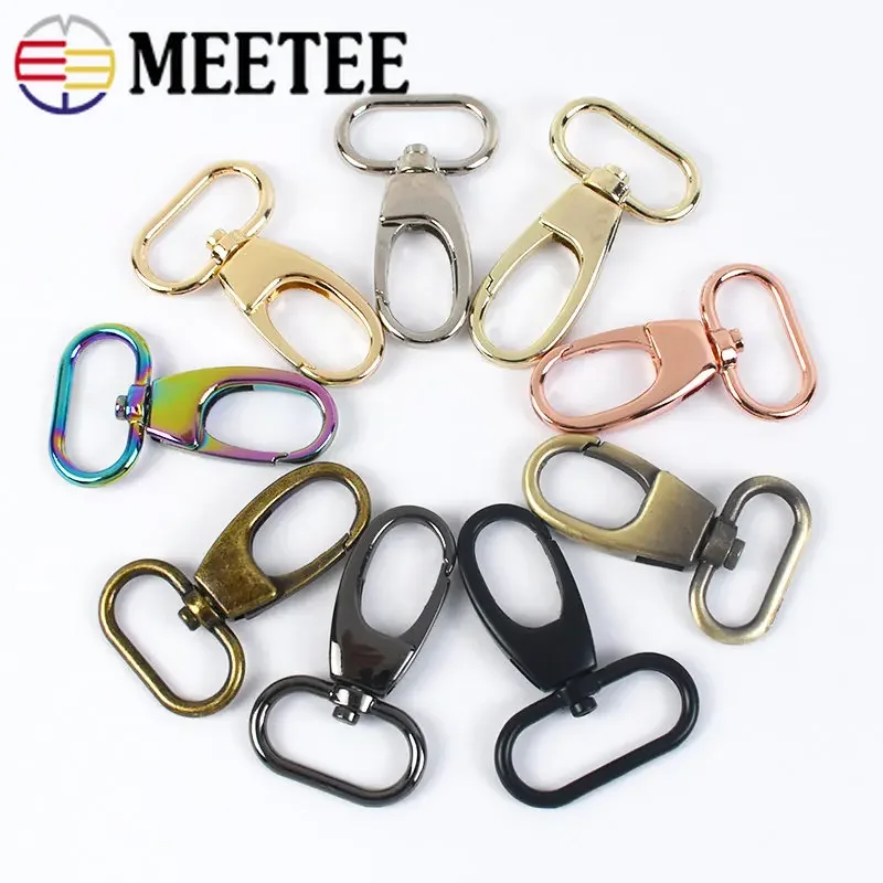 5/10/20Pcs 19/25/32/38mm Metal Swivel Buckles For Bag Strap Webbing Belt Clasp Handbag Adjuster Hooks DIY Hardware Accessories