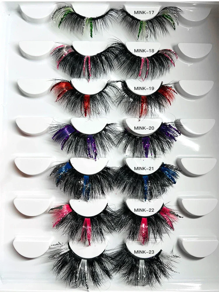 Sequins False Eyelash Maquiagem, Brilhante Rosa Mink Hair, Decoração de Natal, Nova Maquiagem, Atacado, Fonte Fábrica, 25mm