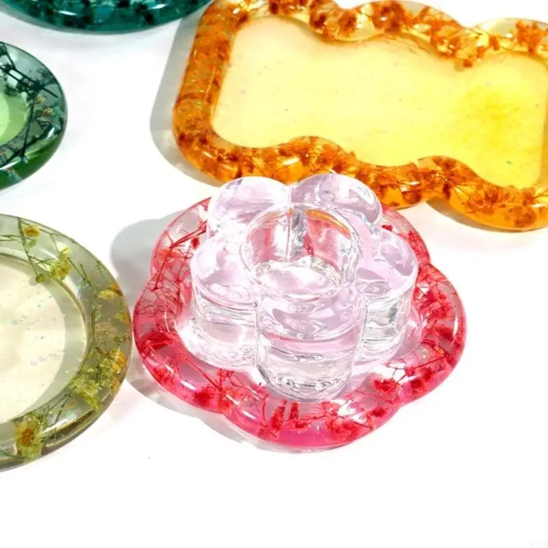 DIY Jewelry Storage Tray Mould Cloud Heart Flower Plate Resin Casting Mould DIY Small Dish Resin Art Tool