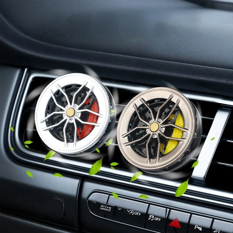 New Car Air Freshener Auto Wheel Hub Air Vent Perfume Clip Rotatable Tire Fragrance Aromatherapy Clips Decor Car Accessories