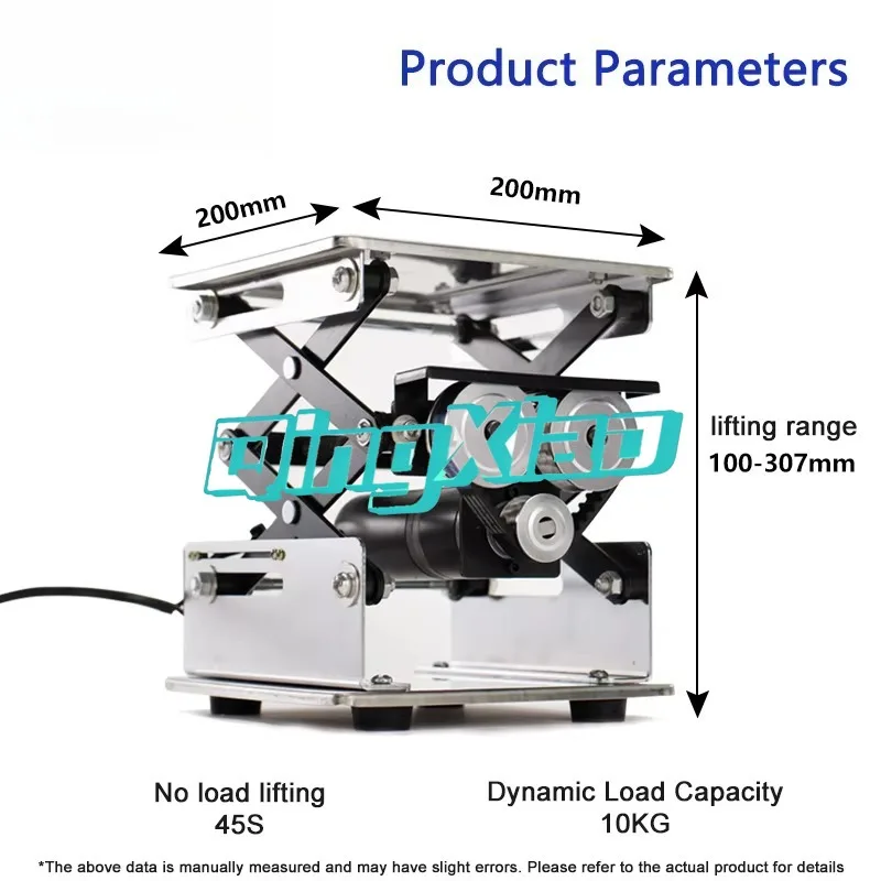 KSL-200-R Remote Control Electric Lab Lift Table Small Stainless Steel Scissor Platform 200x200mm For Laboratory Use