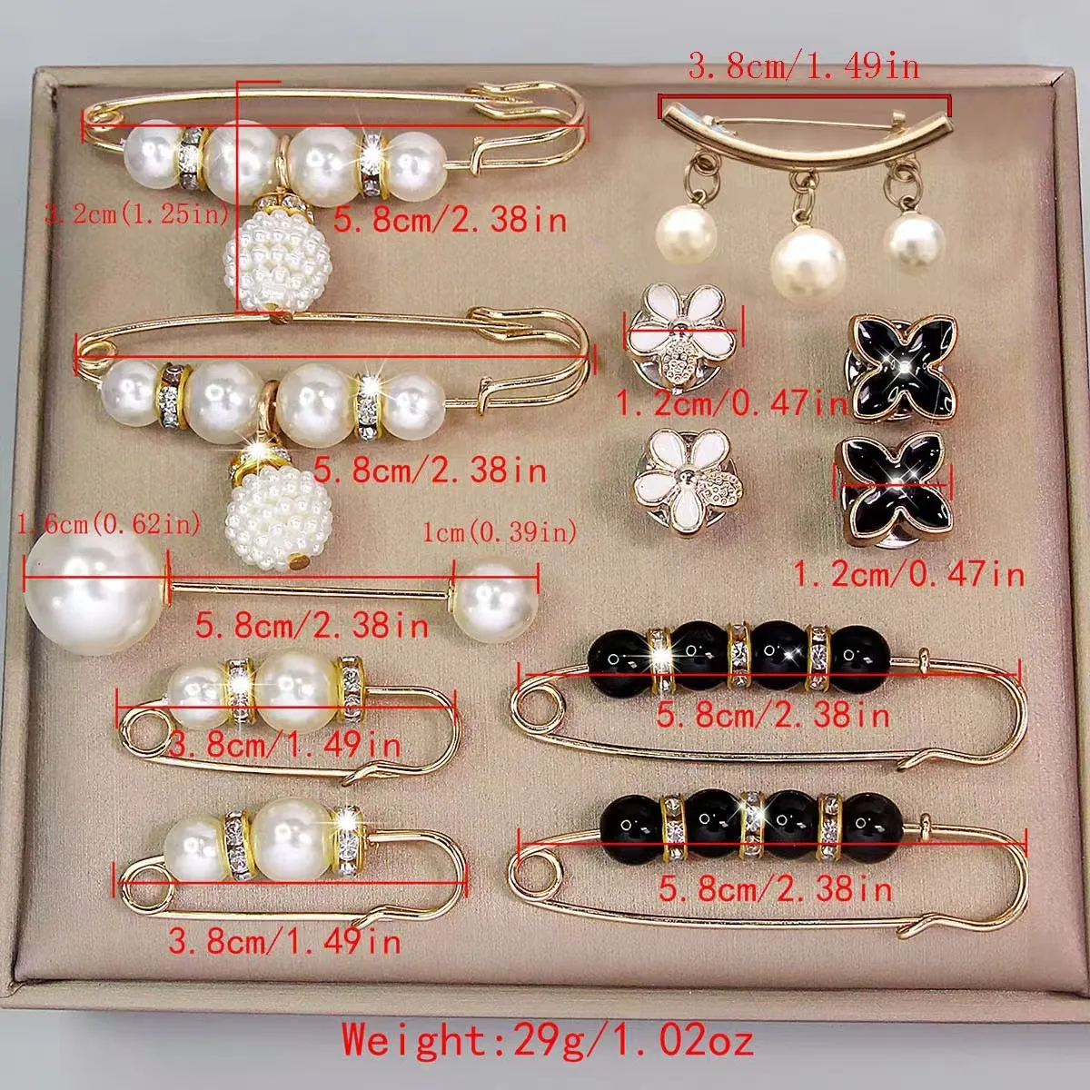 AINAMEISI 8/12pcs Fashion Pearl Brooch Waist Cinching Adjustable Skirt Anti-slip Metal Pin Fixed Clothes DIY Accessories view 3
