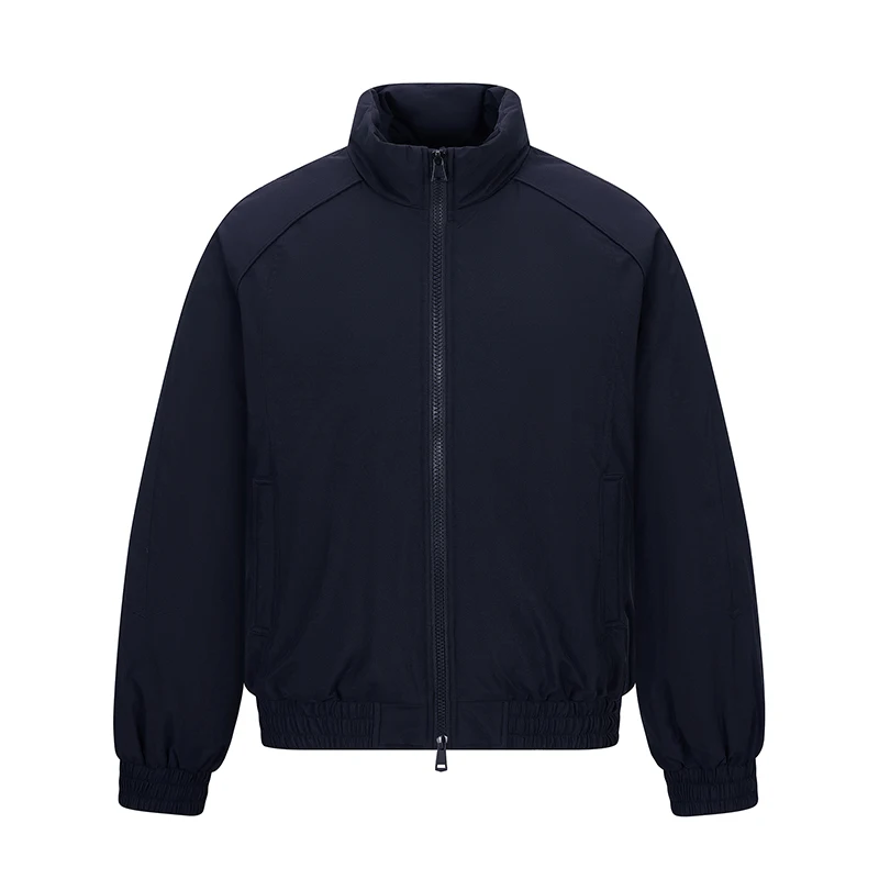 

Unisex Warm Cotton Jacket Men's Winter Fashion Silk Cotton Coat Stand Collar No Hat Thickened Casual Pure Color Outwear