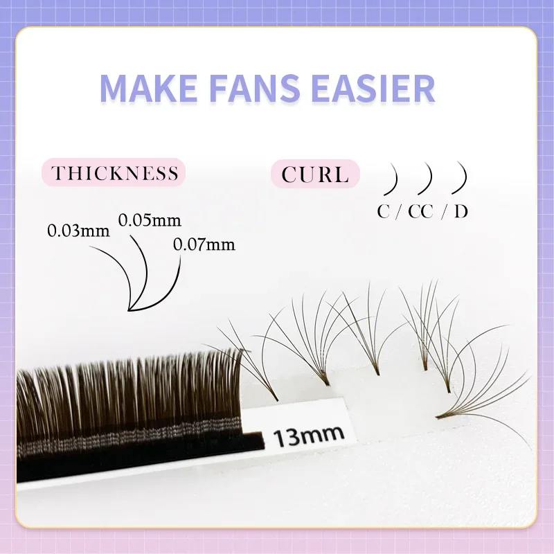 Seamulan Easy Fan Eyelashes C/CC/D Volume Silk Cilia For Eyelash Extension Blooming False Eyelashes Professional Make up