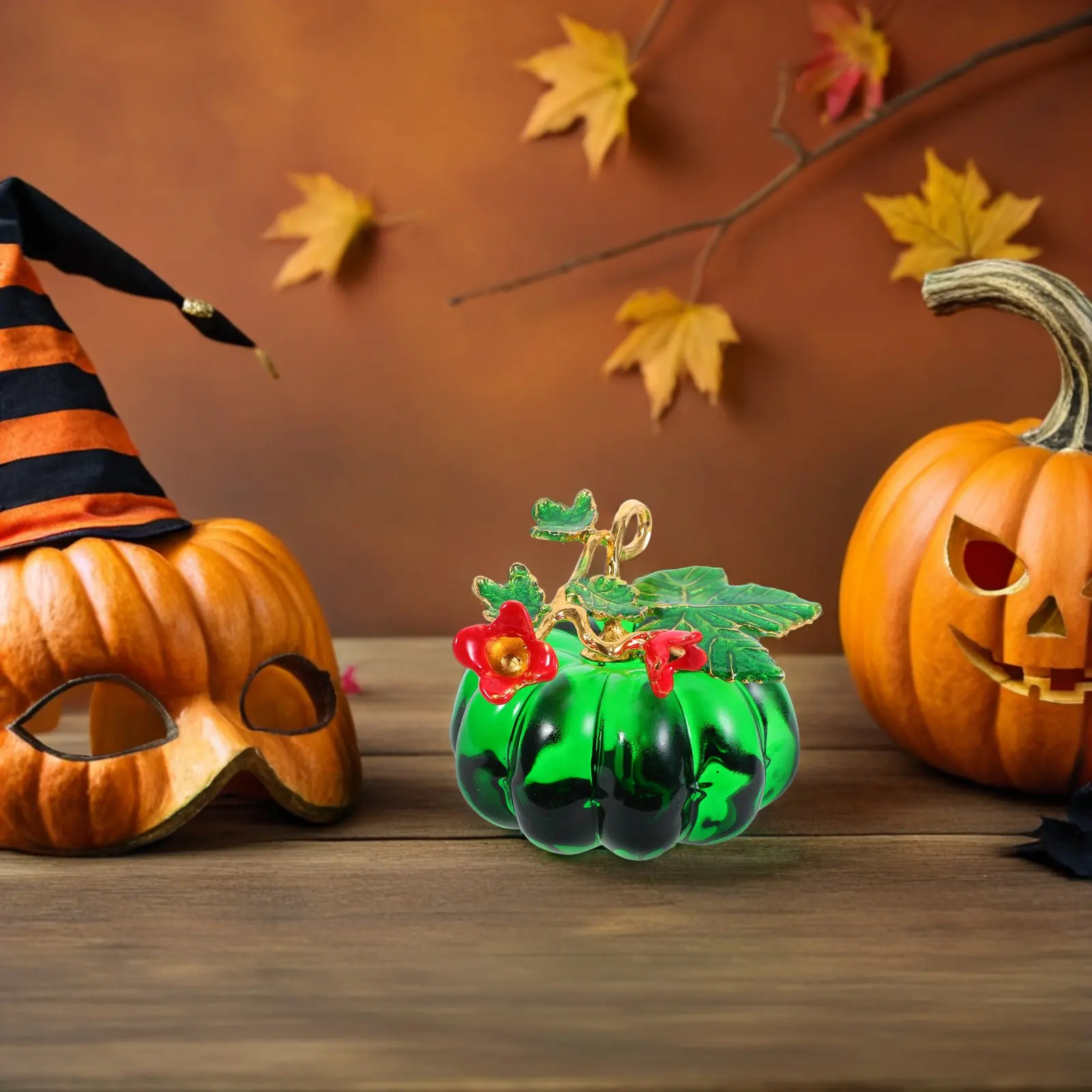 Crystal Pumpkin Miniature Glass Pumpkin Fall Seasonal Indoor Decor Thanksgiving Table Decorations Ornament Pumpkins Decor