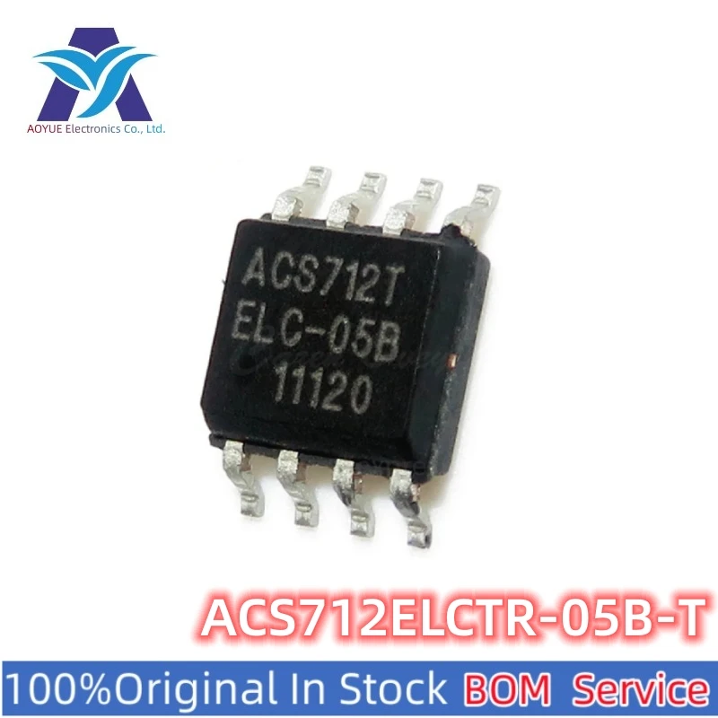 ACS712ELCTR-05B-T ACS712T ELC-05B 5A Hall-effect Linear current Sensor AC/DC 5V voltage 8-Pin SOIC N T/R Series BOM Offer