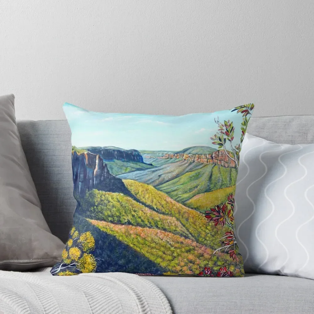 Govetts Leap, Blue Mountains Throw Pillow luxury throw pillow covers covers for pillows pillow