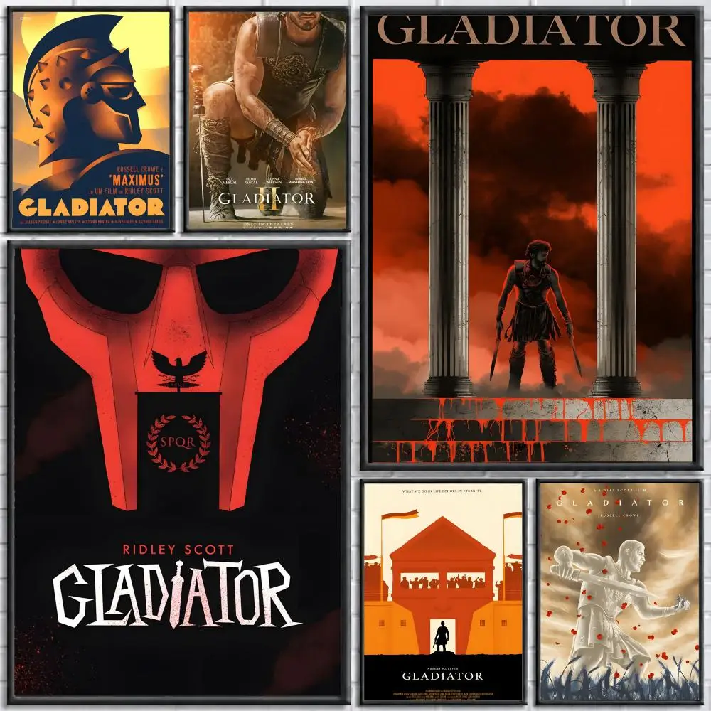 Movie Gladiator Poster Poster Wall Sticker Waterproof Self Adhesive HD Art  Bedroom Bar Decor